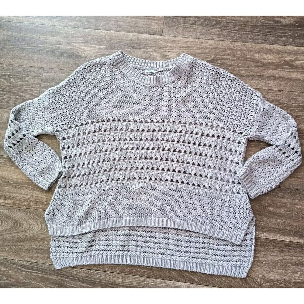 Kimchi Blue Knit Sweater Size Medium Urban Outfitters Beige Open Knit Scoop Neck